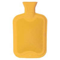 Warmwaterkruik 2 liter van rubber geel - thumbnail