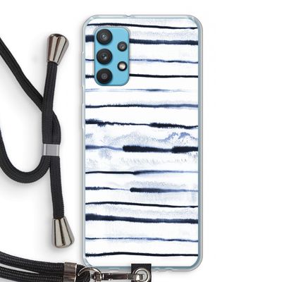 Ink Stripes: Samsung Galaxy A32 4G Transparant Hoesje met koord