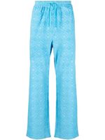 Marine Serre pantalon de jogging à motif en jacquard - Bleu - thumbnail