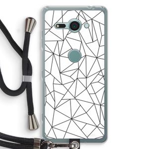 Geometrische lijnen zwart: Sony Xperia XZ2 Compact Transparant Hoesje met koord