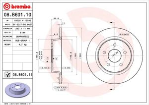 Remschijf BREMBO, Remschijftype: Massief, u.a. für Ford