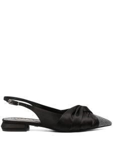 Roberto Cavalli knot-detail crystal-embellished ballerina shoes - Noir