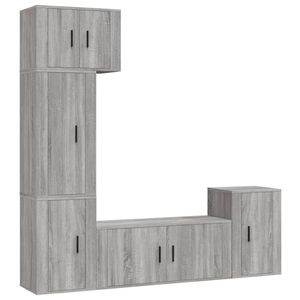 The Living Store Televisiekastenset 3 - 57 x 34.5 x 40 cm - Grijs Sonoma Eiken