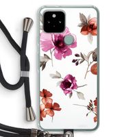 Geschilderde bloemen: Pixel 5 Transparant Hoesje met koord