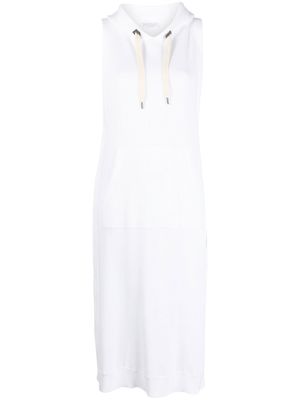 Brunello Cucinelli robe sans manches à capuche - Blanc