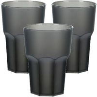 Drinkbekers - 4x stuks - onbreekbaar kunststof - zwart - 480 ml