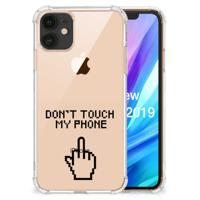 Apple iPhone 11 Anti Shock Case Finger Don't Touch My Phone