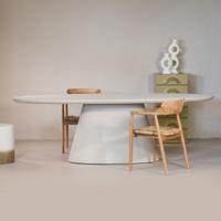 Eettafel Cleo Ovaal Beige 160cm - Giga Meubel