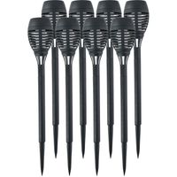 8x Solar tuinlampen fakkels/toortsen met vlam effect 48 cm   -