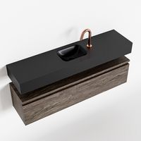 Toiletmeubel Mondiaz Andor | 120 cm | Meubelkleur Dark brown | Lex vrijhangend wastafel Urban Midden | 1 kraangat