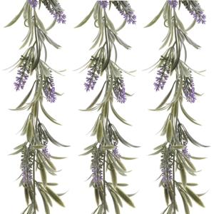 Decoris Lavendel Bloemen slinger - 3x stuks - Paars - kunstplanten - 80 cm