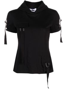 Blumarine t-shirt en coton à poches à rabat - Noir