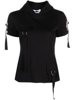 Blumarine t-shirt en coton à poches à rabat - Noir