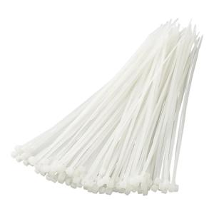 Tiewraps-kabelbinders - 100x stuks - wit - 20 cm - kunststof