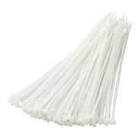 Tiewraps-kabelbinders - 100x stuks - wit - 20 cm - kunststof