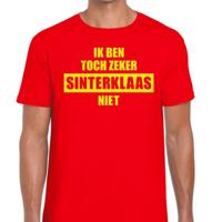Sint shirt - rood - Ik ben toch zeker Sinterklaas niet - voor mannen - feest kleding
