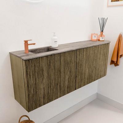 Toiletmeubel Mondiaz Joya Dlux | 111.6 cm | Meubelkleur Dusk | Faye wastafel Oza Wasbak Links | 1 kraangat