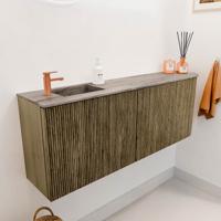 Toiletmeubel Mondiaz Joya Dlux | 111.6 cm | Meubelkleur Dusk | Faye wastafel Oza Wasbak Links | 1 kraangat