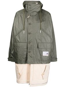 Maison MIHARA YASUHIRO manteau superposé à capuche - Vert