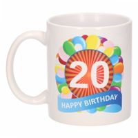 Verjaardag ballonnen mok / beker 20 jaar - thumbnail
