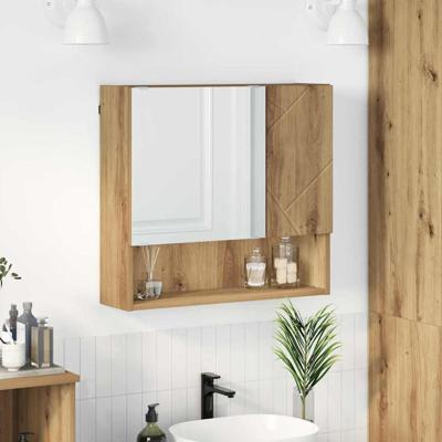 Spiegelkast met plank artisanaal eikenkleurig 59 x 17 x 55 cm