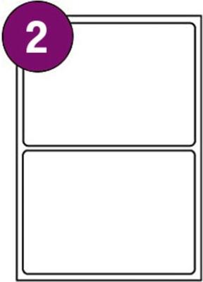 Huismerk A4 Stickervellen voor pakketten en brieven | 210 mm x 148 mm | Wit - 2 Stickers per Vel - 100 stuks per verpakking