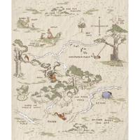 Fotobehang - Winnie Pooh Map 200x240cm - Vliesbehang