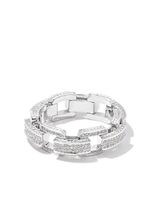 SHAY bague Deco Link sertie de diamants - Argent