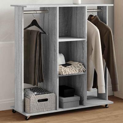 VidaXL Kledingkast met wielen 102x38x110 cm hout grijs sonoma eiken