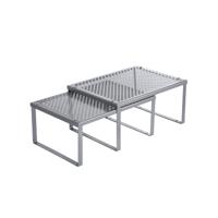 Set van 2 metalen keukenplanken, Zilver / 1