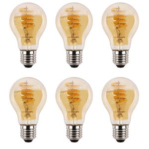 Zigbee e27 spiraal filament lamp dual white a60 amberkleurig - voordeelset van 6