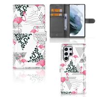 Samsung Galaxy S22 Ultra | Telefoonhoesje | Met pasjeshouder | Flamingo Triangle