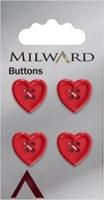 Milward Knoop Hart Rood 15mm (4 stuks)