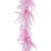 Carnaval verkleed boa met veren - wit/roze - 200 cm - 45 gram - Glitter and Glamour - thumbnail