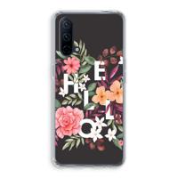 Hello in flowers: OnePlus Nord CE 5G Transparant Hoesje - thumbnail