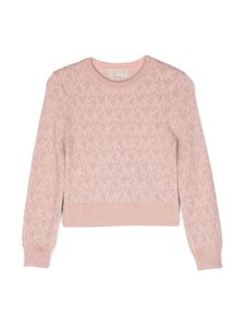 Michael Kors Kids robe-pull en maille à motif monogrammé - Rose