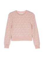 Michael Kors Kids robe-pull en maille à motif monogrammé - Rose