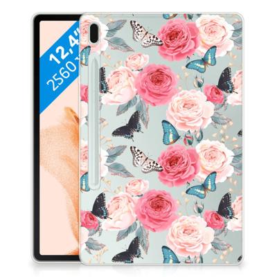 Samsung Galaxy Tab S7FE | Siliconen hoesje | Butterfly Roses