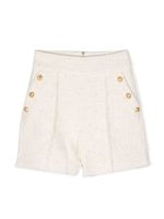 Balmain Kids short à fermeture zippée - Tons neutres