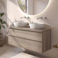 Ben Tendenza voorgemonteerd badmeubel incl. afdekblad 121x46x63,8cm nebraska eiken