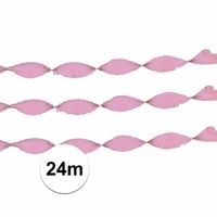 3x Crepe papier licht roze 24 meter - Feestslingers