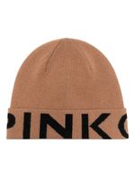 PINKO bonnet nervuré à logo imprimé - Marron - thumbnail