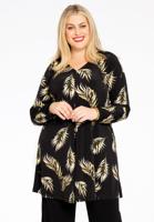 Yoek Tuniek met v-hals PALM | Zwart | Maat 46/48