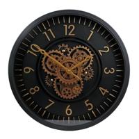 Metalen Radarklok Vincent 46x8 cm Zwart/Goud