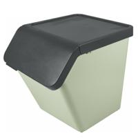 Sunware Sigma Home sorteer bak - afvalbak - groen - stapelbaar - 60L - 49 x 39 x 45 cm