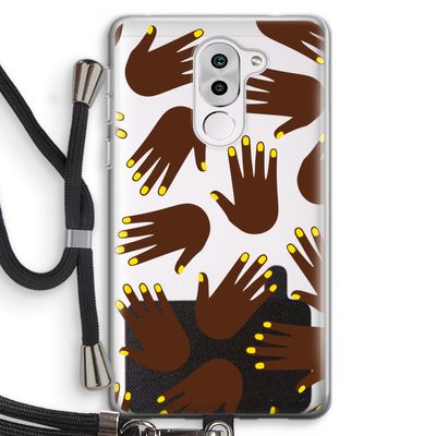Hands dark: Honor 6X Transparant Hoesje met koord