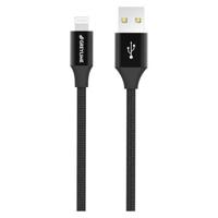 GreyLime Gevlochten USB-A / Lightning-kabel - MFi gecertificeerd - 1m - Zwart