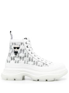 Karl Lagerfeld baskets en cuir à motif monogrammé - Blanc