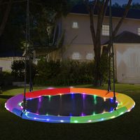 Nestschommel met Meerkleurige Ledverlichting 8 Lichtmodi Kinderschommel voor Buiten en Binnen Hangschommel Kleurrijk