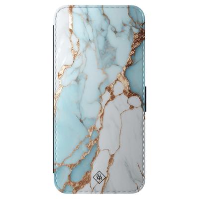 Samsung Galaxy A56 flipcase - Marmer lichtblauw